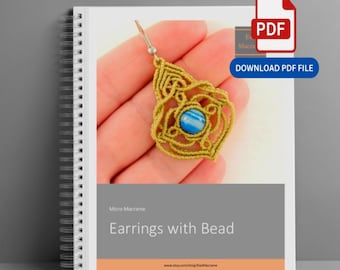 Micro Macrame Jewelry Pattern PDF – 200+ Step-by-Step Photos, Easy-to-Follow DIY Earrings Tutorial
