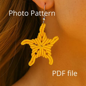 Macrame Starfish Tutorial: DIY Micro Macrame Earrings Pattern (PDF Download)
