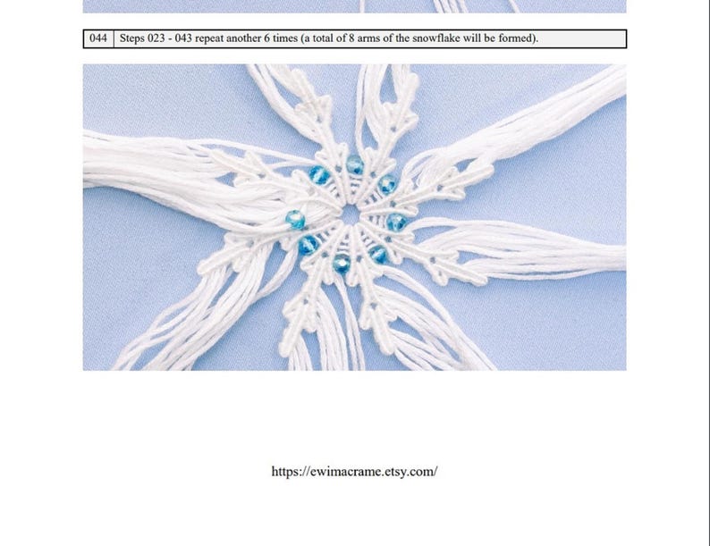 Macrame Snowflake Pattern: DIY Xmas Ornament Tutorial (PDF Digital ...
