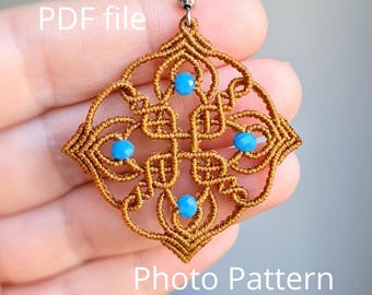 Tutorial de micro macramé bohemio con cuentas (DIY) - Descarga digital en PDF, más de 100 imágenes