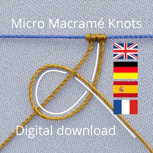Micro Macrame Knots and Practical Applications PDF Guide (English, Deutsch, Español, Française)
