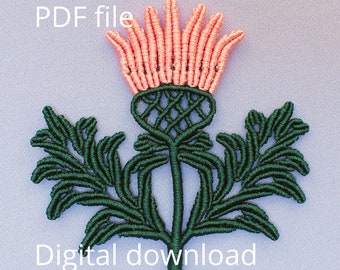 DIY Micro Macrame Thistle Tutorial - PDF Download, over 500 pictures, Margaretenspitze, Thistle jewelry manual