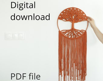 DIY Macrame Tree of Life Wall Decoration Tutorial - PDF Download, over 200 pictures