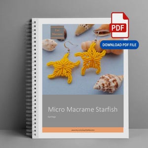 Macrame Starfish Tutorial: DIY Micro Macrame Earrings Pattern (PDF Download)