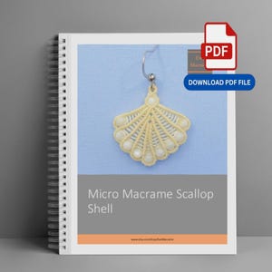 Micro Macrame Shell Earrings Tutorial: DIY Jewelry Pattern (PDF Download)