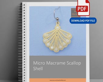 Micro Macrame Shell Earrings Tutorial: DIY Jewelry Pattern (PDF Download)