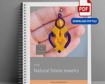 DIY Micro Macrame Natural Stone Jewelry - PDF Digital Download, over 100 pictures