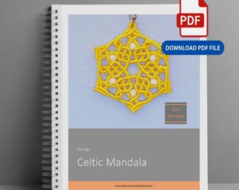DIY Micro Macrame Celtic Mandala Tutorial - PDF Digital Download, over 50 pictures