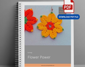 DIY Micro Macrame Flower Power Tutorial - PDF Digital Download, over 100 pictures