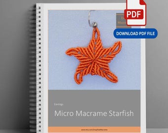 Micro Macrame Starfish Earrings Pattern: DIY Beach Jewelry (PDF Download