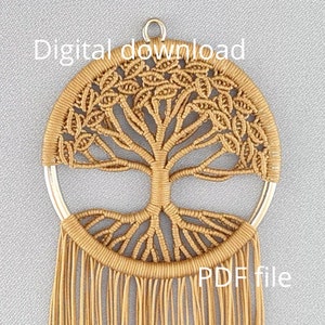 Micro Macrame Tree of Life Pendant Tutorial: 6cm DIY Guide (PDF Download)