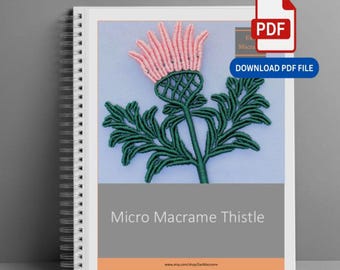 DIY Micro Macrame Thistle Tutorial - PDF Download, over 500 pictures, Margaretenspitze, Thistle jewelry manual