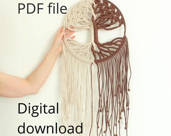 Patrón de Árbol de la Vida en Macramé: Tutorial fotográfico (Descarga PDF)
