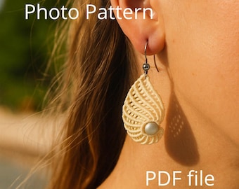 Tutorial de pendientes de concha de micromacramé: guía con fotos y vídeos (descarga en PDF)