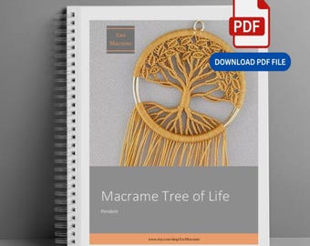 Micro Macrame Tree of Life Pendant Tutorial: 6cm DIY Guide (PDF Download)
