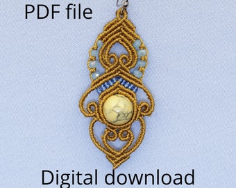 Knots, pattern and video transcript, PDF file with additional resources for DIY video tutorial from EwiMacrame YouTube channel, Chic earring