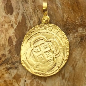 ATOCHA Coin Pendant GP over Sterling Silver 4 Reale Coin