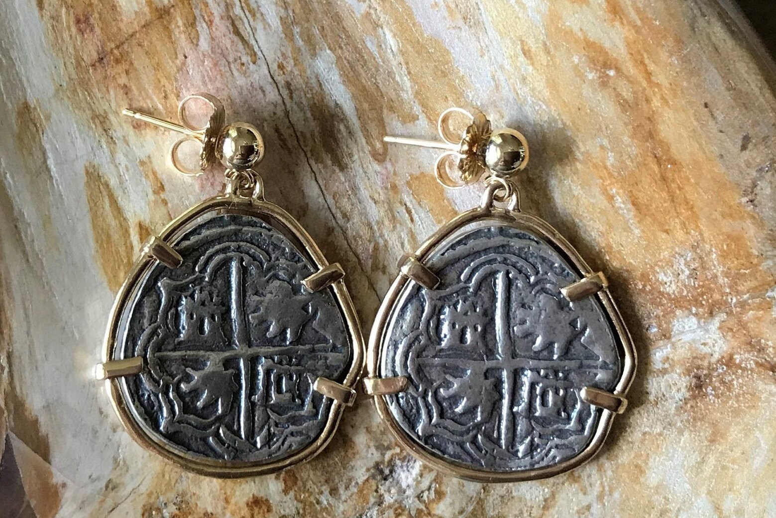 ATOCHA 925 Sterling Silver Sunken Treasure Shipwreck Coin Earrings – Drop/Dangle, Hook Closure