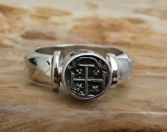 ATOCHA Coin Ring Sterling Silver Bezel Set Sunken Treasure Shipwreck Jewelry Ladies Mens