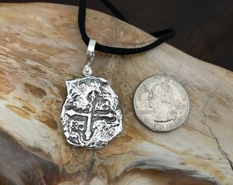 Authentic Atocha Sunken Treasure Jewelry – Small Pieces Of 8 Silver Coin Pendant