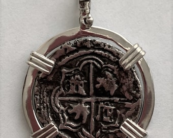 Atocha Coin Pendant Sterling Silver Shipwreck Replica
