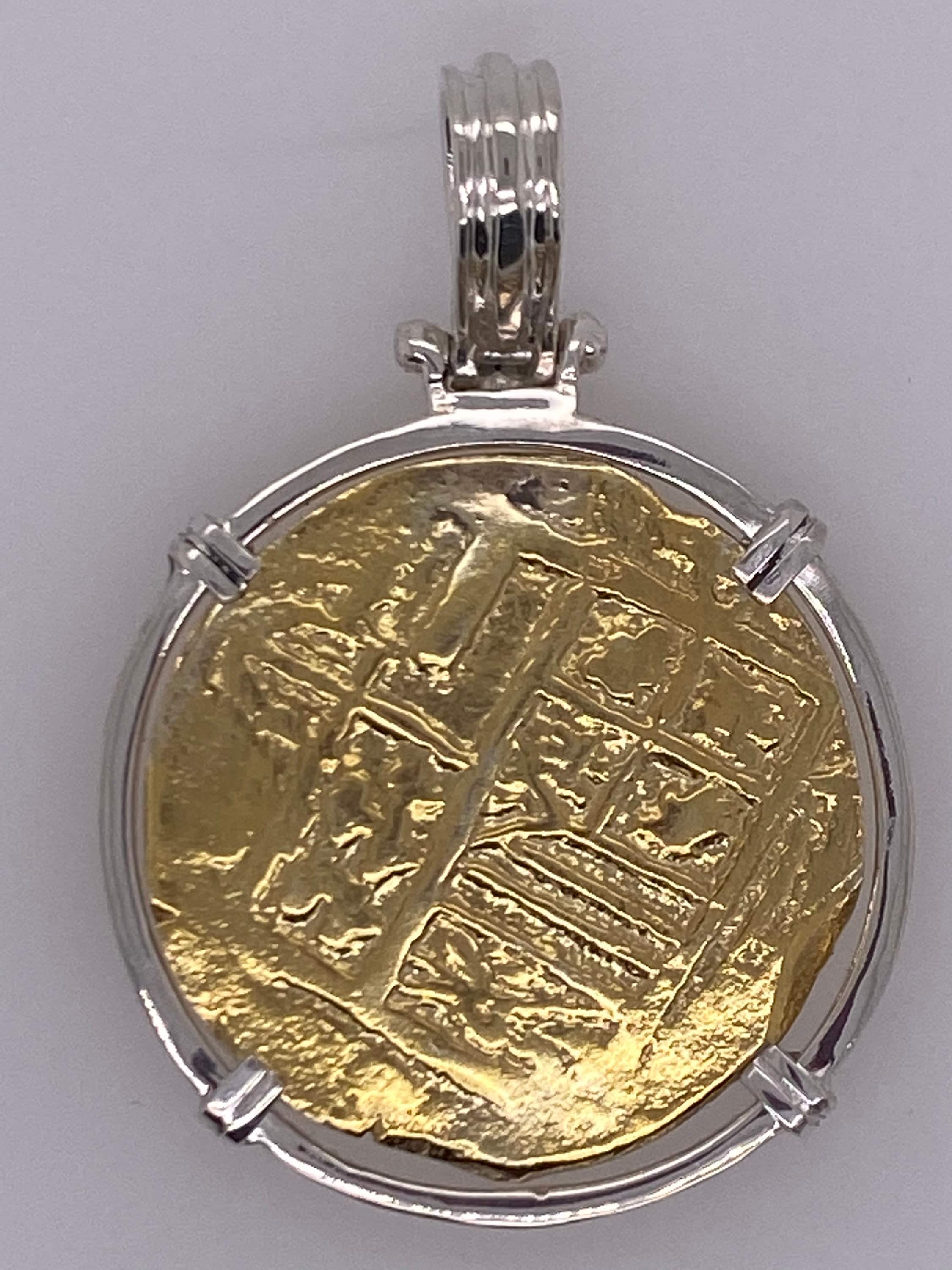 ATOCHA Coin Pendant Sterling Silver Pendant Set With 14K Etsy Canada