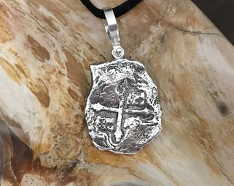 ATOCHA Coin Pendant 925 Sterling Silver 8 Reale Coin Sunken Treasure Shipwreck Jewelry