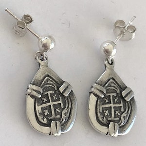 ATOCHA Coin Earrings 925 Sterling Silver Hooks Sunken Treasure Jewelry