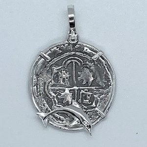 Atocha Coin Pendant Dolphin Sterling 4 Reale  Rod Reel Sport Jewelry