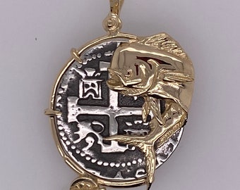 Atocha Era Coin 14k Gold Mahi Mahi Pendant