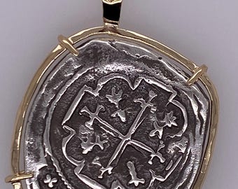 ATOCHA Coin Pendant 14K Yellow Gold 8 Reale