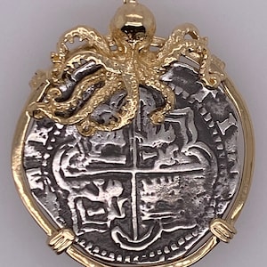 ATOCHA Coin Octopus Pendant 14K Gold Nautical Sunken Treasure Shipwreck Jewelry