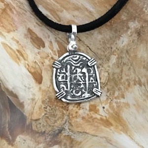 ATOCHA Mynthänge Design 1600-1700 Era 925 Silver Nedsänkt Skatt Myntsmycken bild 5