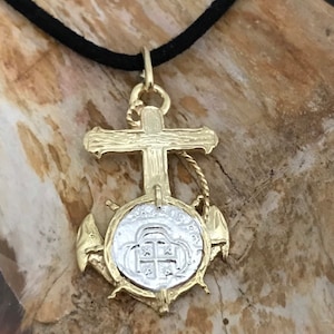 ATOCHA Coin Pendant Anchor Gold Overlay Shipwreck Sunken Treasure Jewelry