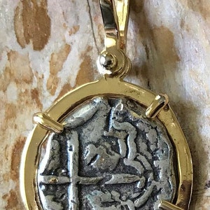 Atocha Coin Pendant 14K Gold 2 Reale Sunken Treasure Jewelry