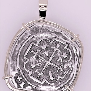 ATOCHA Coin Pendant Sterling Silver Frame  8 Reale