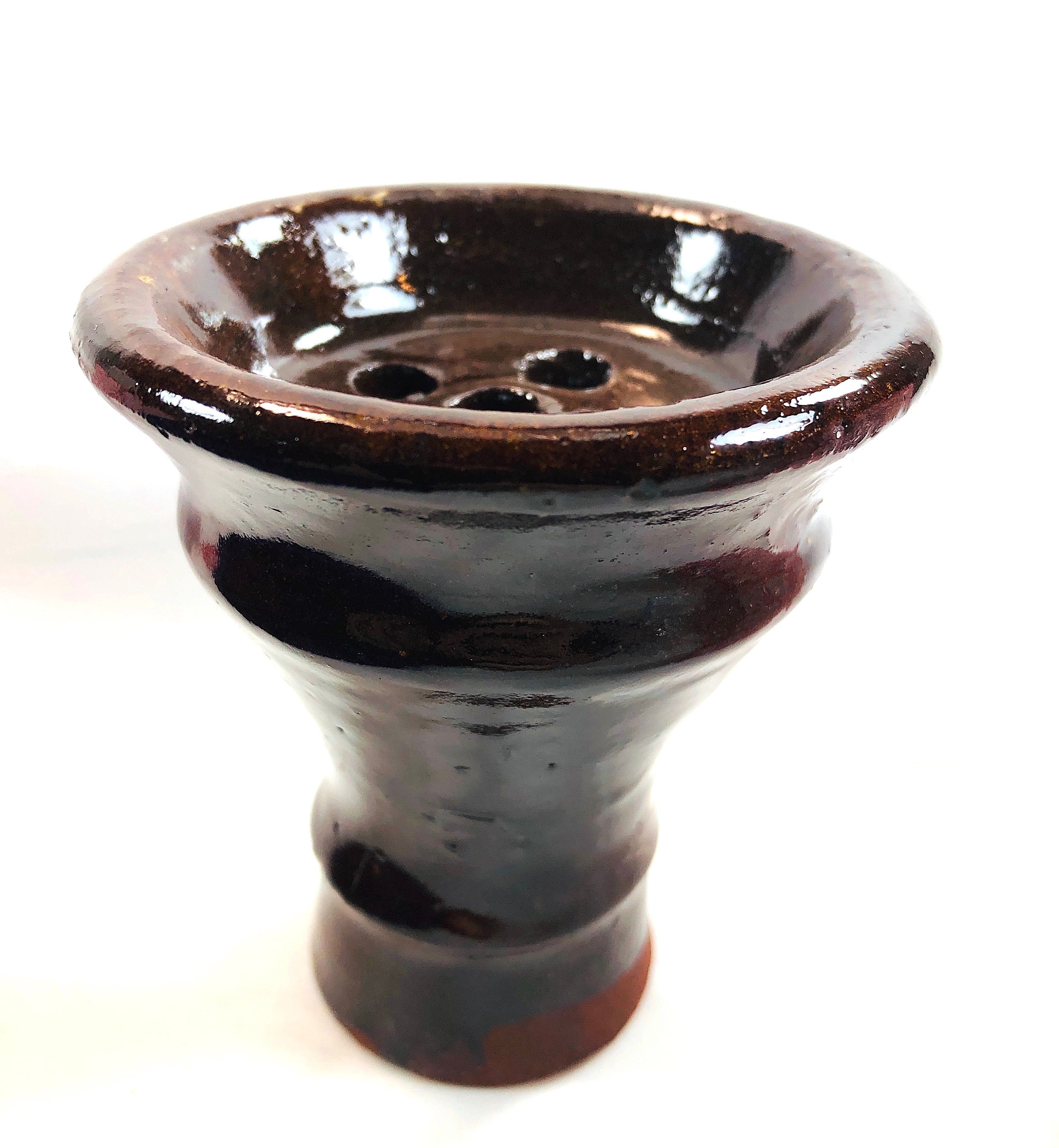 Original Classic Hookah Bowl Phunnel 100 % Hand Made Large Clay Bowl Glaze  Brown New -  Finland