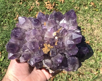 DOW Points__Rich Purple Color__HUGE CLEAR Rare Amethyst Quartz Crystal Cluster Zambia / África