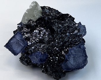 Top Quality___LARGE Clear Elmwood Mine Fluorite with Calcite & Sphalerite Specimen--Carthage, Smith County, Tennessee