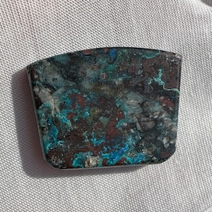 Incredibly Very RARE ( 121 ct.) Polished Apache Gem Chrysocolla / Silica Designer Cabochon