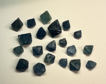 20 Very Nice Clear Blue Fluorite Octahedrons