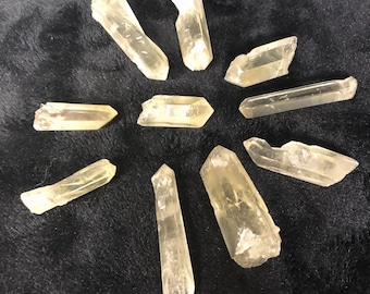 10 NATURAL Arkansas CITRINE Quartz Crystal Points ( Very Rare ) Old Find