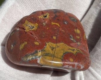 RARE Large Tumbled Palm Stone Morgan Hill Poppy Jasper, Morgan Hill, California