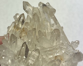 Natural Smokey Lemurians___OPTICAL CLEAR___Large Arkansas Quartz Crystal Cluster