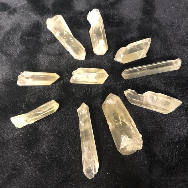 10 NATURAL Arkansas CITRINE Quartz Crystal Points ( Very Rare ) Old Find