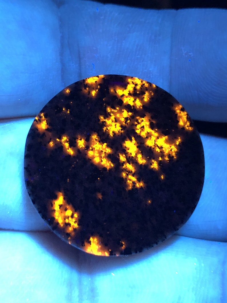 Syenite Fluorescent Sodalite Emberlite From Lake Superior Intensely Bright 53.5 Carat YOOPERLIGHT Cabochon