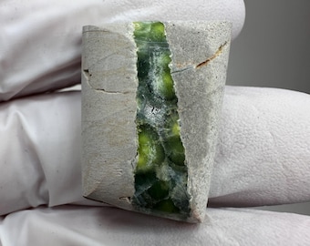 Incredible RARE ( 41.8 ct.) Polished Green Wavellite Designer Cabochon from Avant, Arkansas
