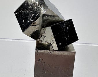 LARGE Lustrous Entwined Interlocking Pyrite Cube Cluster___Navajun Mine, Spain