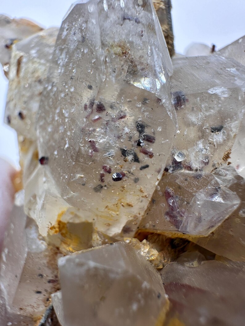 Gemmy Red Rutile & Monazite__rare Large Quartz Crystal Cluster From ...