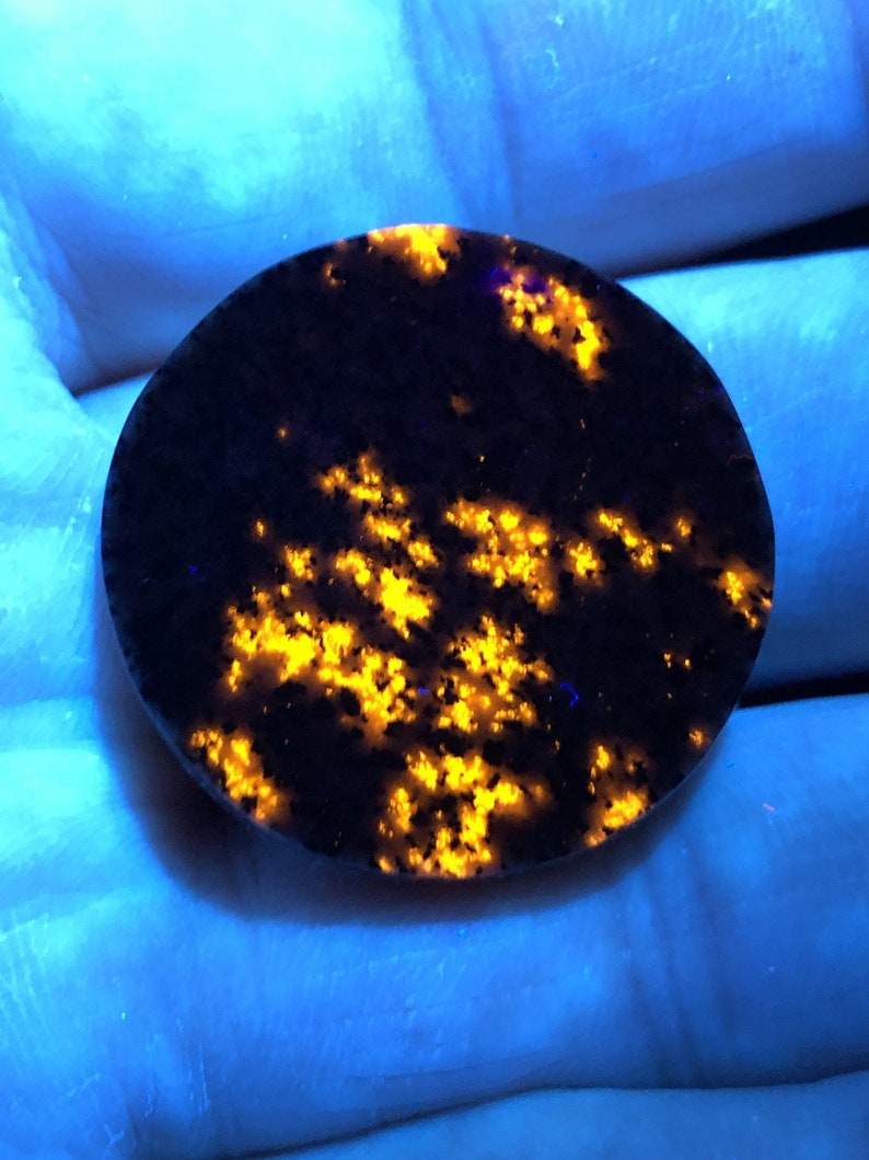 Syenite Fluorescent Sodalite Emberlite From Lake Superior Intensely Bright 53.5 Carat YOOPERLIGHT Cabochon